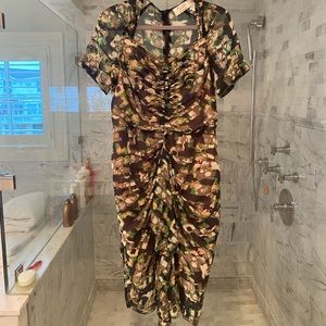 Byron Lars Multicolored Ruched Dress